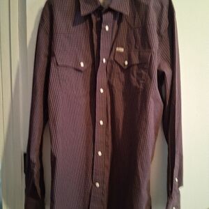 Rafters C Men's Brown Checkered Western Long Sleeve Shirt